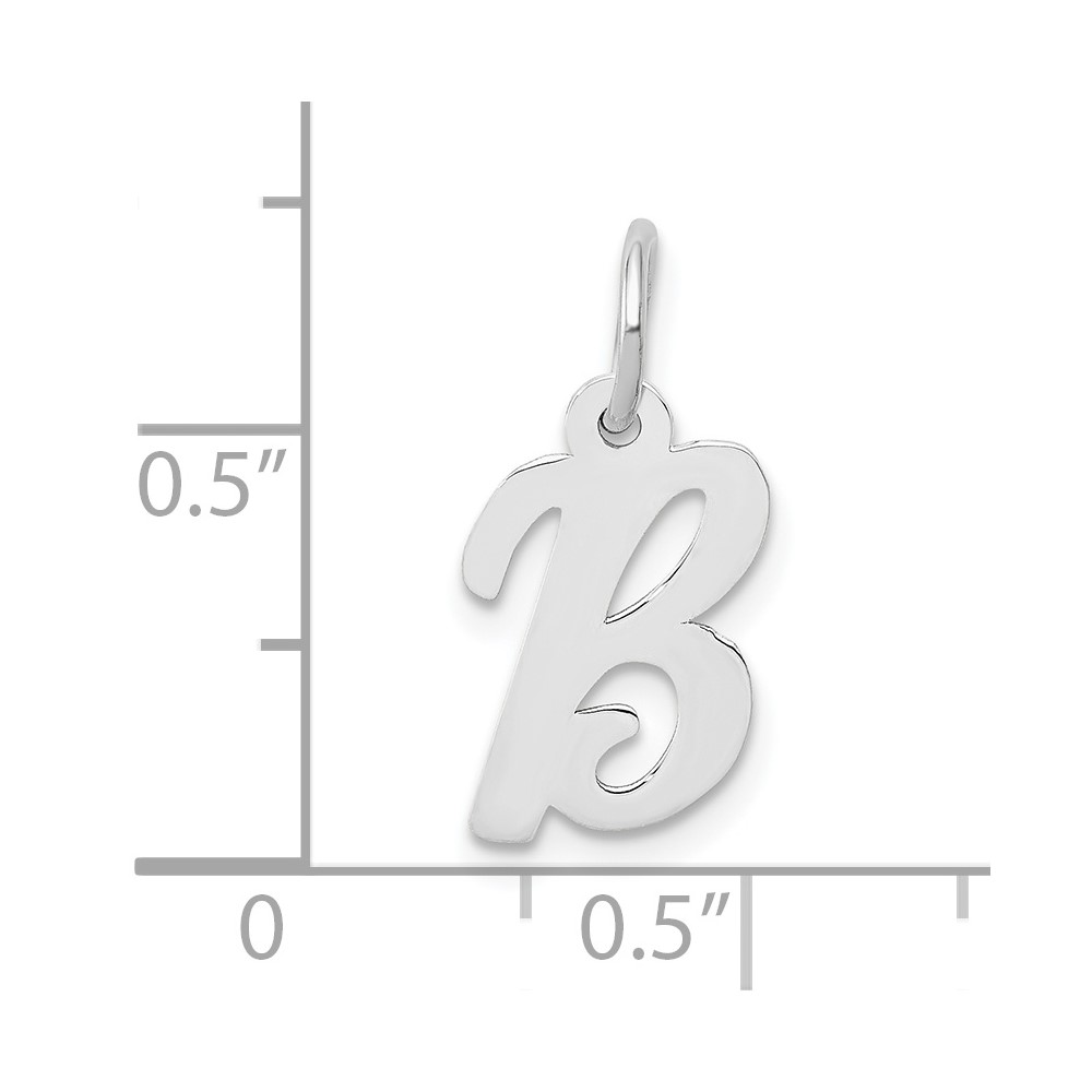 10k White Gold Small Script Initial B Charm (10YC659B)