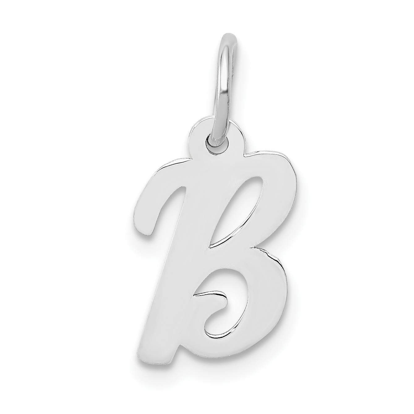 10k White Gold Small Script Initial B Charm (10YC659B)