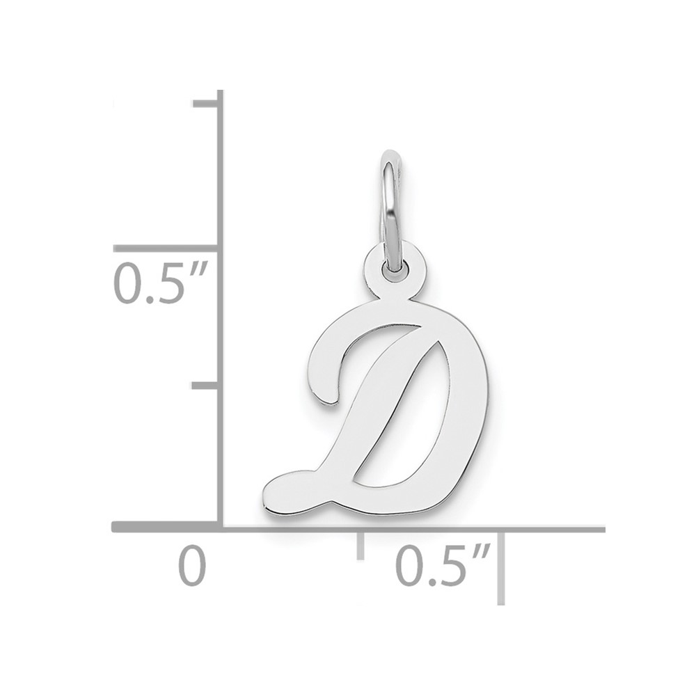 10k White Gold Small Script Initial D Charm (10YC659D)