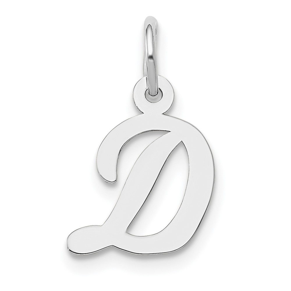 10k White Gold Small Script Initial D Charm (10YC659D)