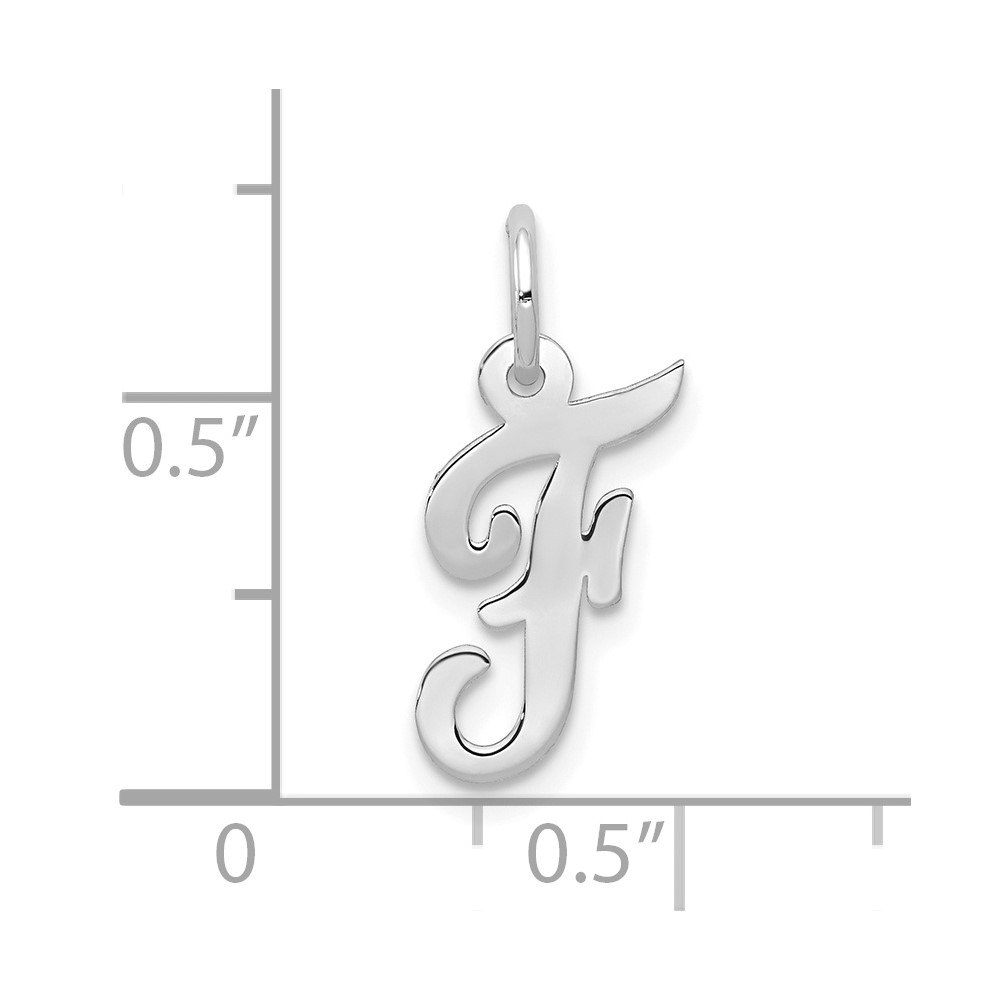 10k White Gold Small Script Initial F Charm (10YC659F)