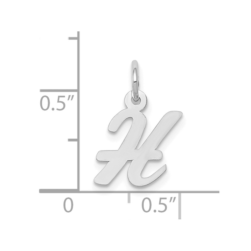 10k White Gold Small Script Initial H Charm (10YC659H)
