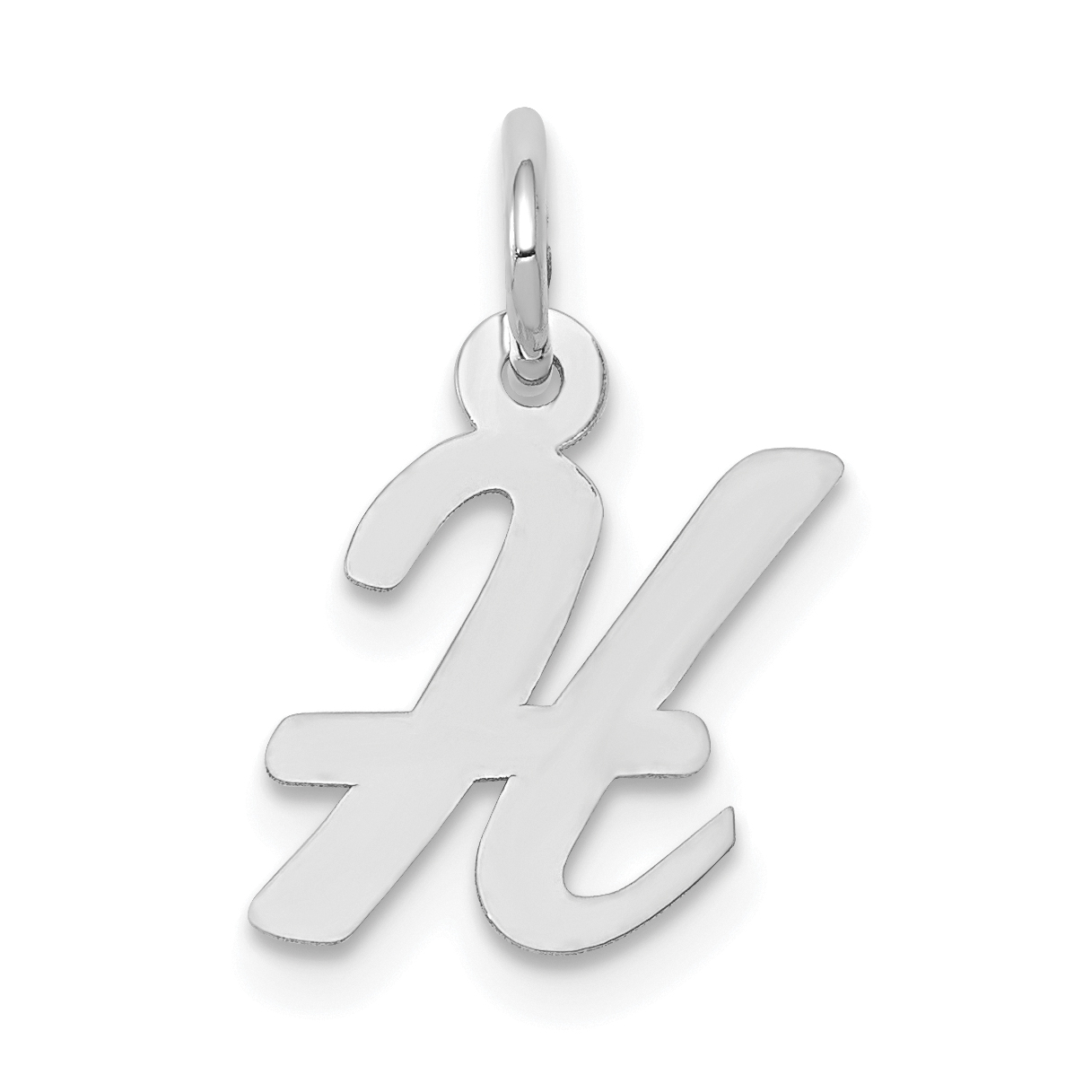 10k White Gold Small Script Initial H Charm (10YC659H)