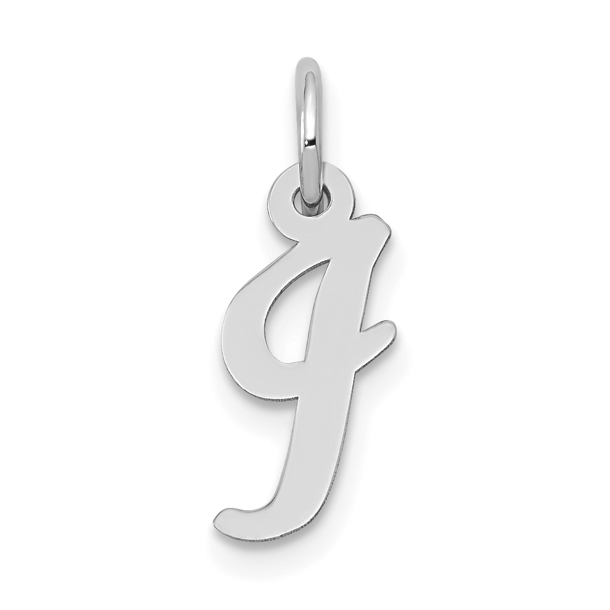 10k White Gold Small Script Initial I Charm (10YC659I)