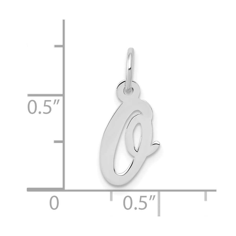 10k White Gold Small Script Initial O Charm (10YC659O)