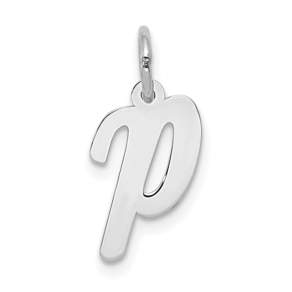 10k White Gold Small Script Initial P Charm (10YC659P)