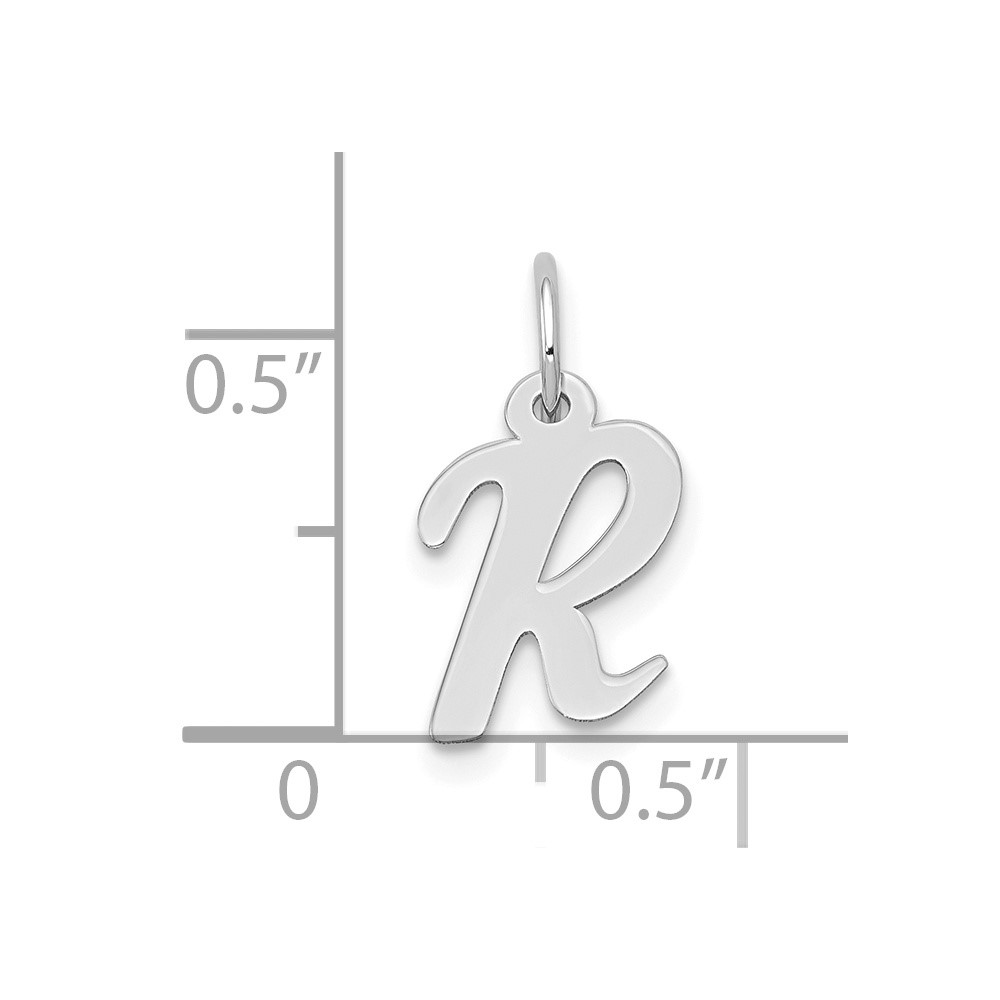 10k White Gold Small Script Initial R Charm (10YC659R)