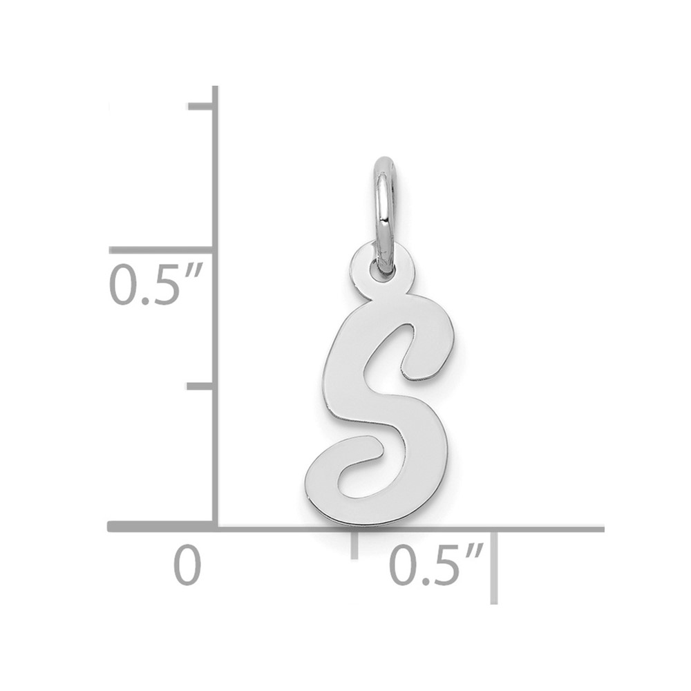 10k White Gold Small Script Initial S Charm (10YC659S)