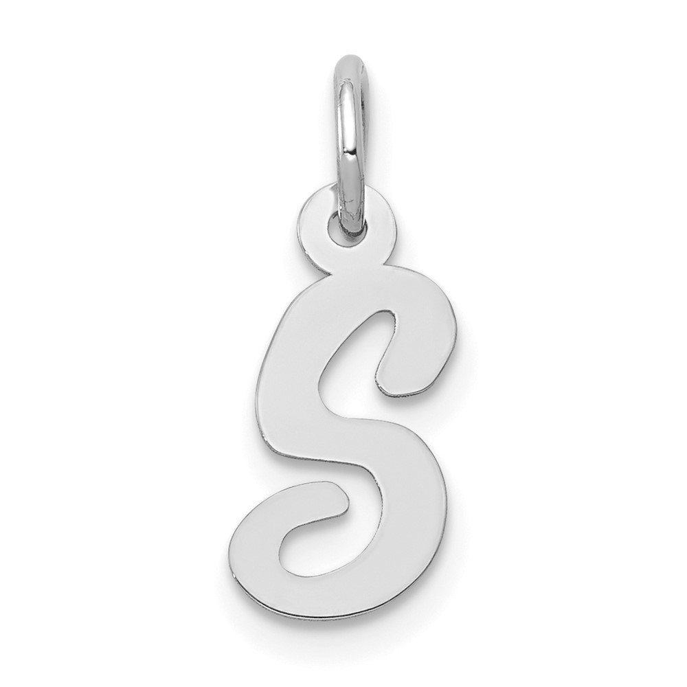 10k White Gold Small Script Initial S Charm (10YC659S)