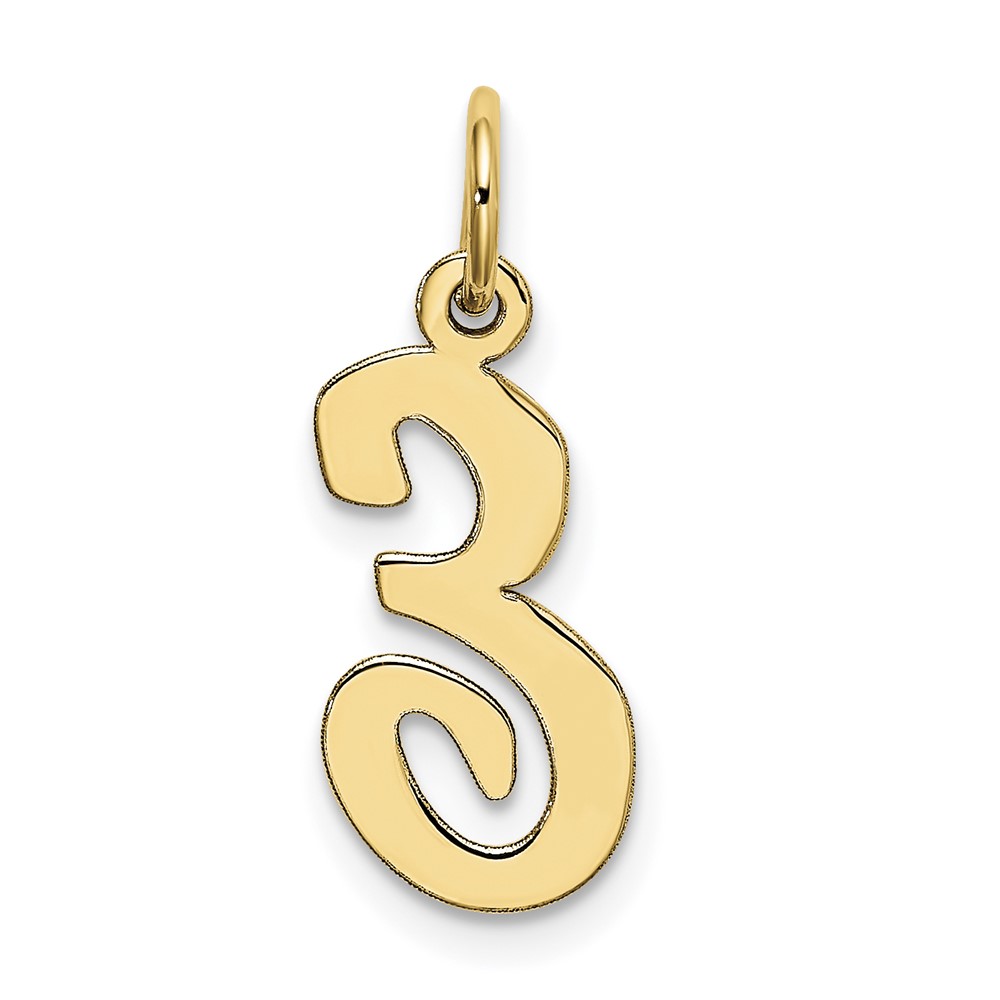 10K Medium Script Letter E Initial Charm (10YC660E)