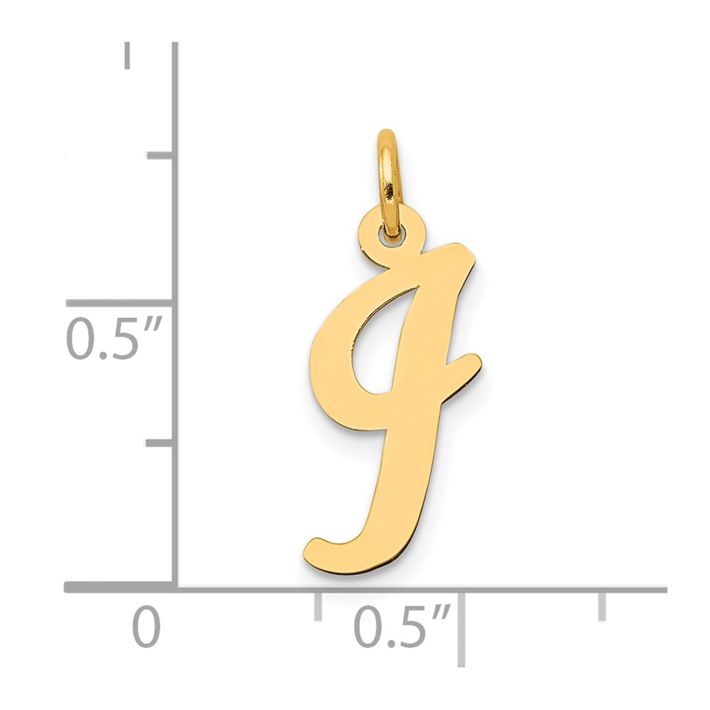 10K Medium Script Letter I Initial Charm (10YC660I)