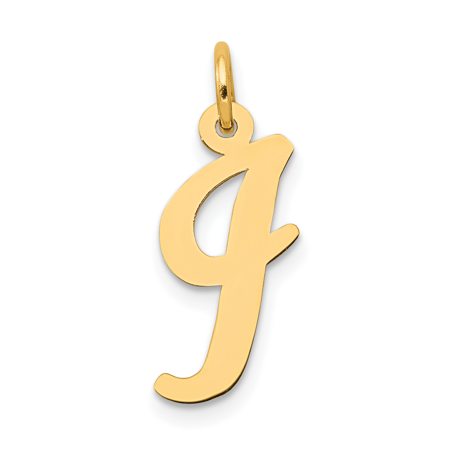 10K Medium Script Letter I Initial Charm (10YC660I)