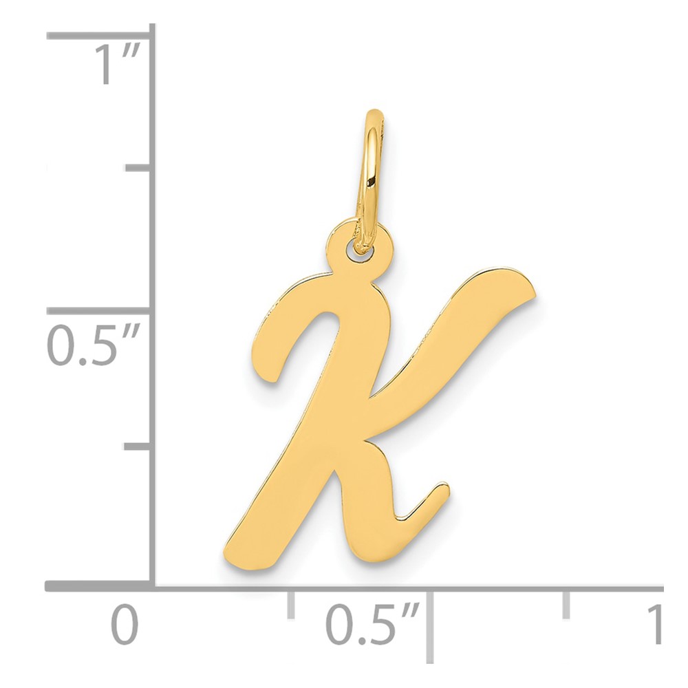10K Medium Script Letter K Initial Charm (10YC660K)
