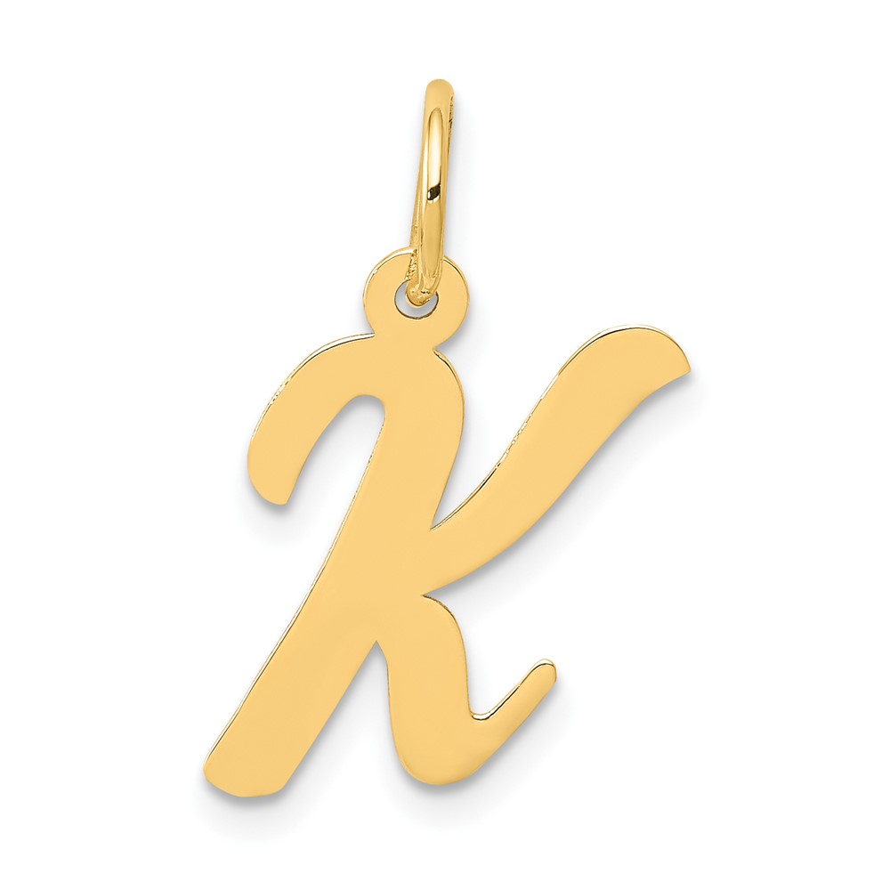 10K Medium Script Letter K Initial Charm (10YC660K)