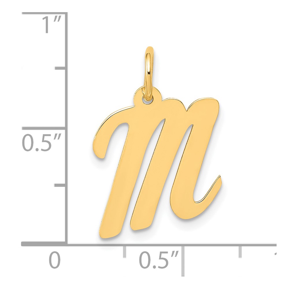 10K Medium Script Letter M Initial Charm (10YC660M)