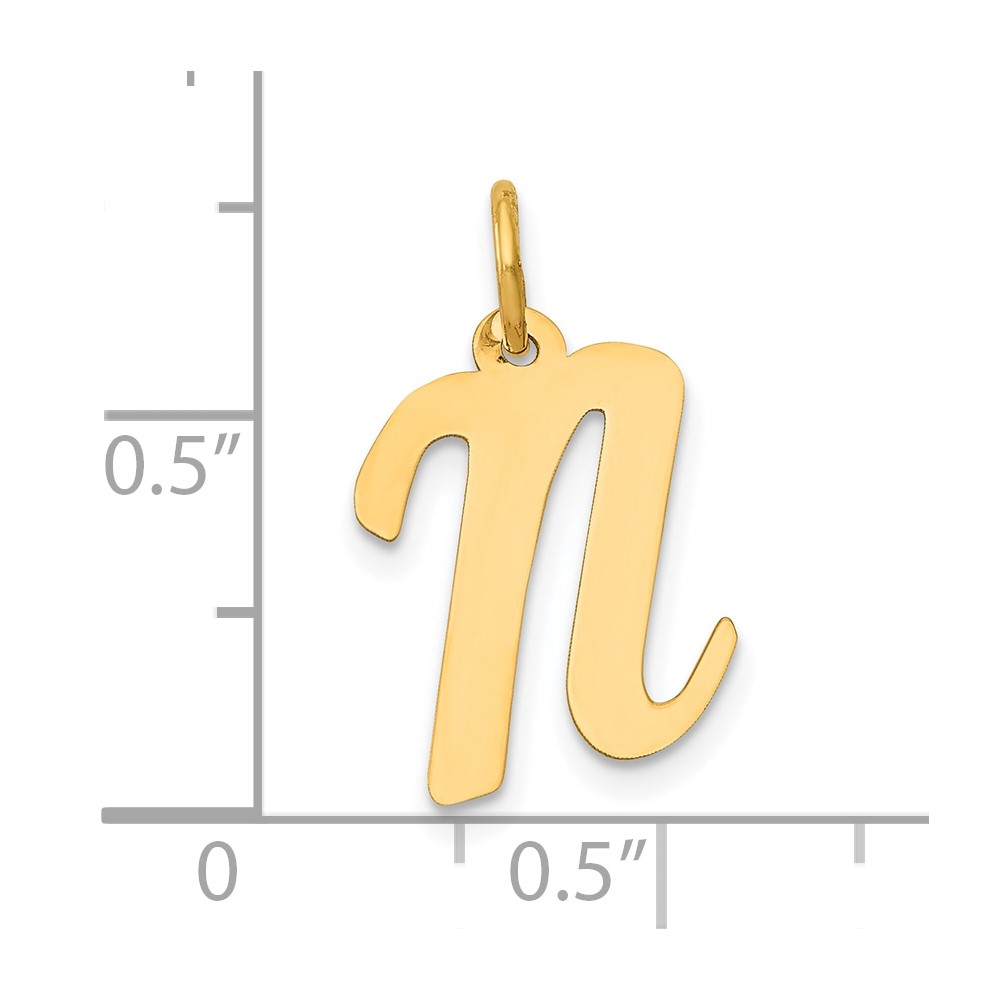 10K Medium Script Letter N Initial Charm (10YC660N)