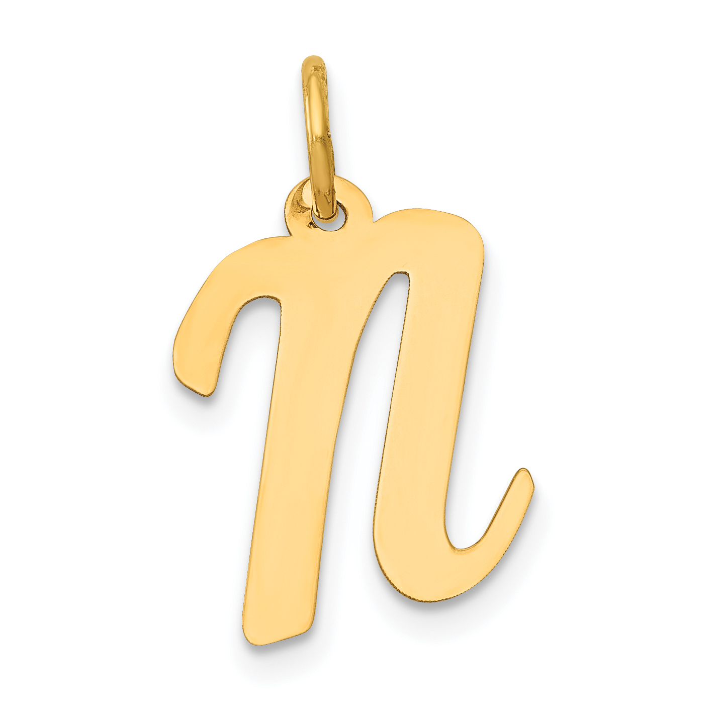 10K Medium Script Letter N Initial Charm (10YC660N)