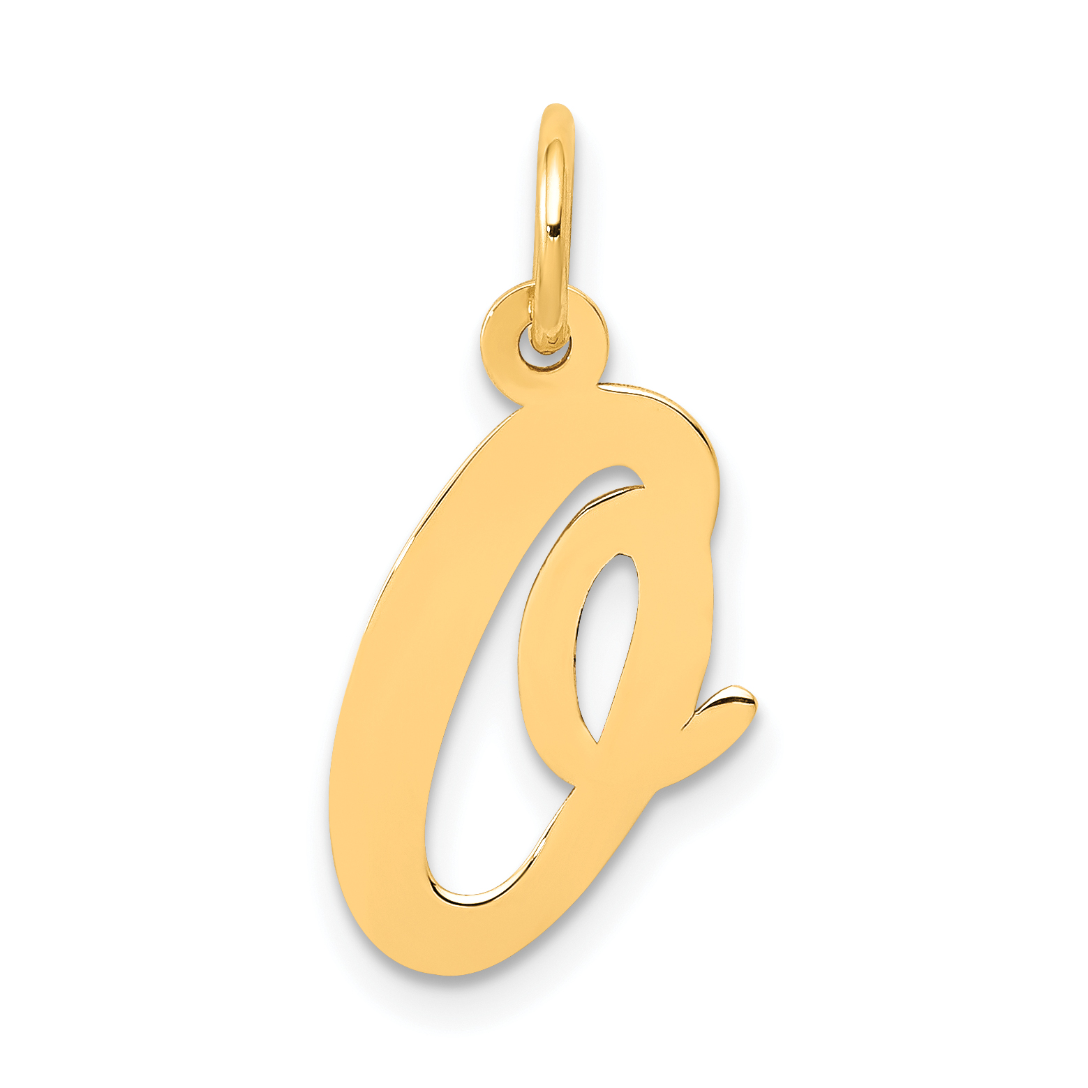 10K Medium Script Letter O Initial Charm (10YC660O)