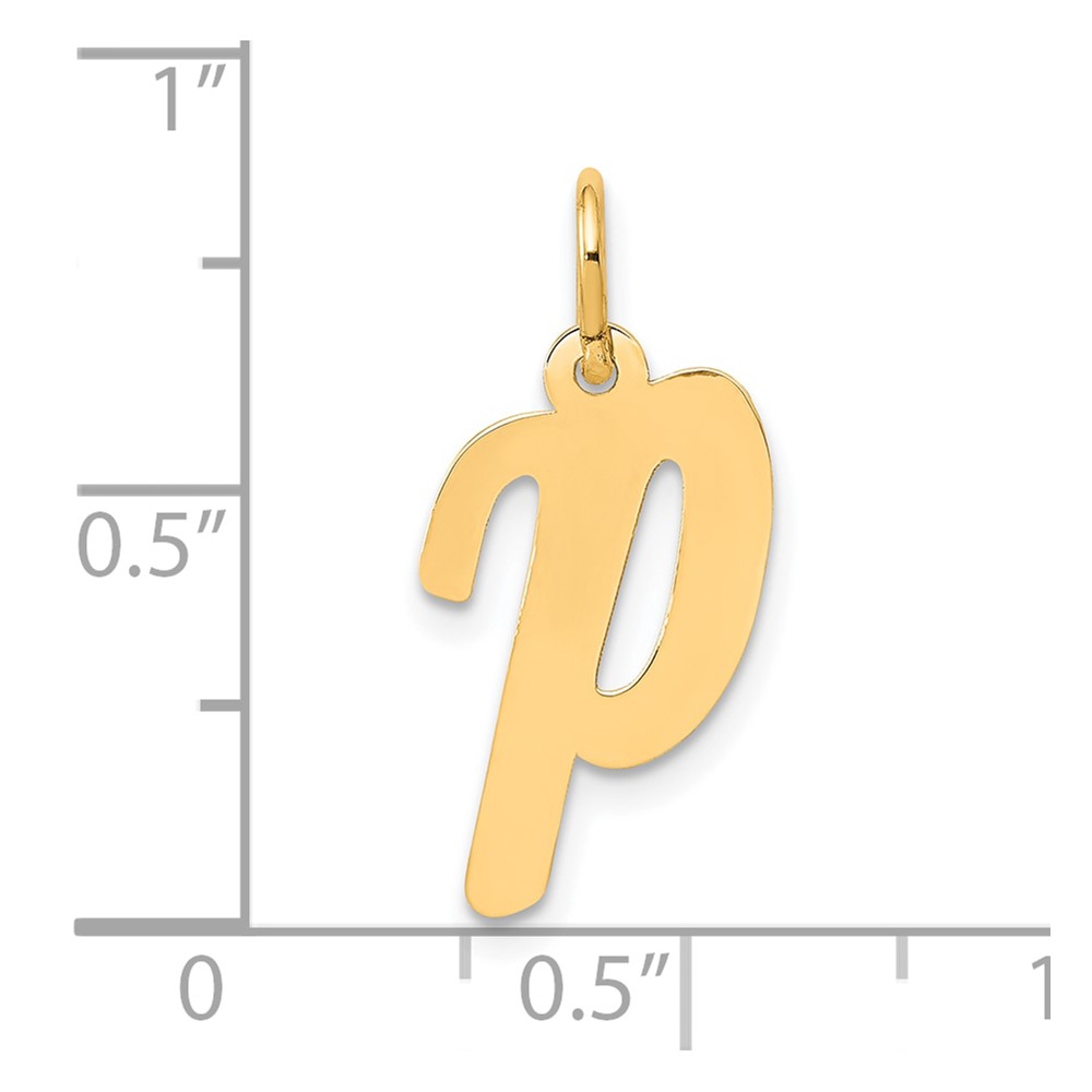 10K Medium Script Letter P Initial Charm (10YC660P)