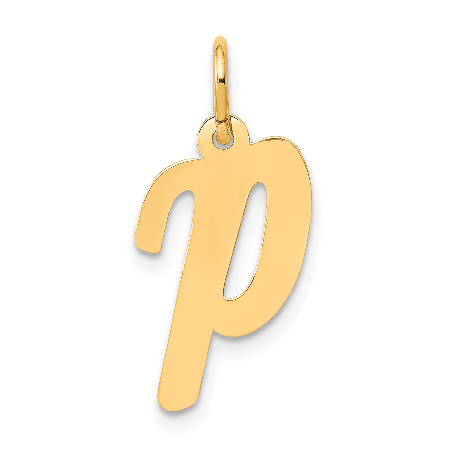 10K Medium Script Letter P Initial Charm (10YC660P)