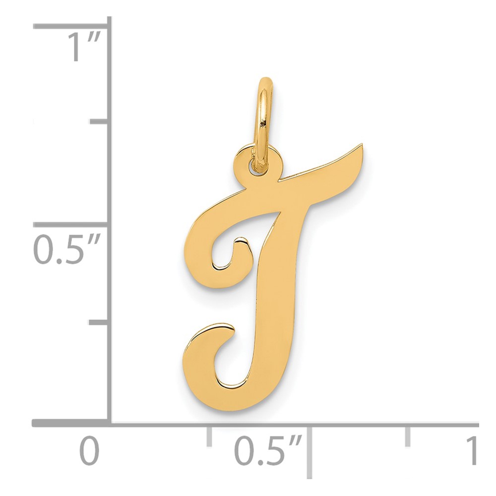 10K Medium Script Letter T Initial Charm (10YC660T)