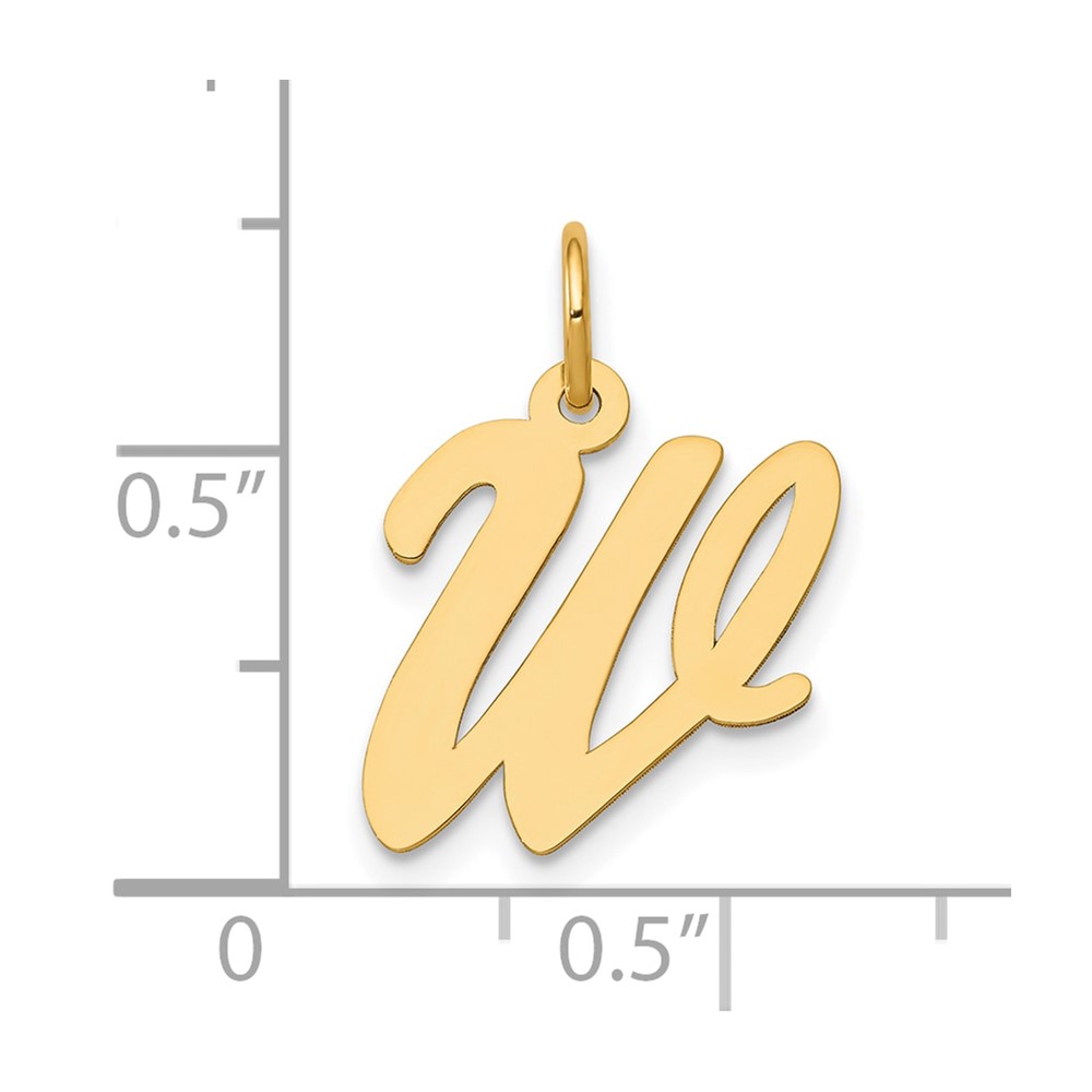 10K Medium Script Letter W Initial Charm (10YC660W)