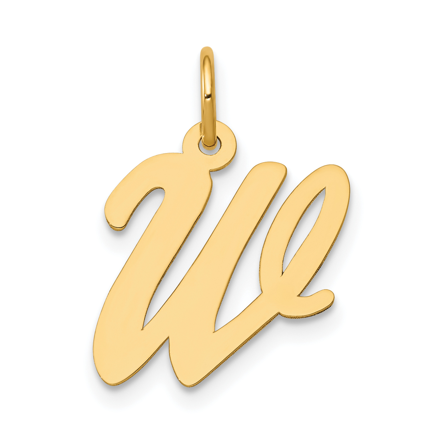 10K Medium Script Letter W Initial Charm (10YC660W)