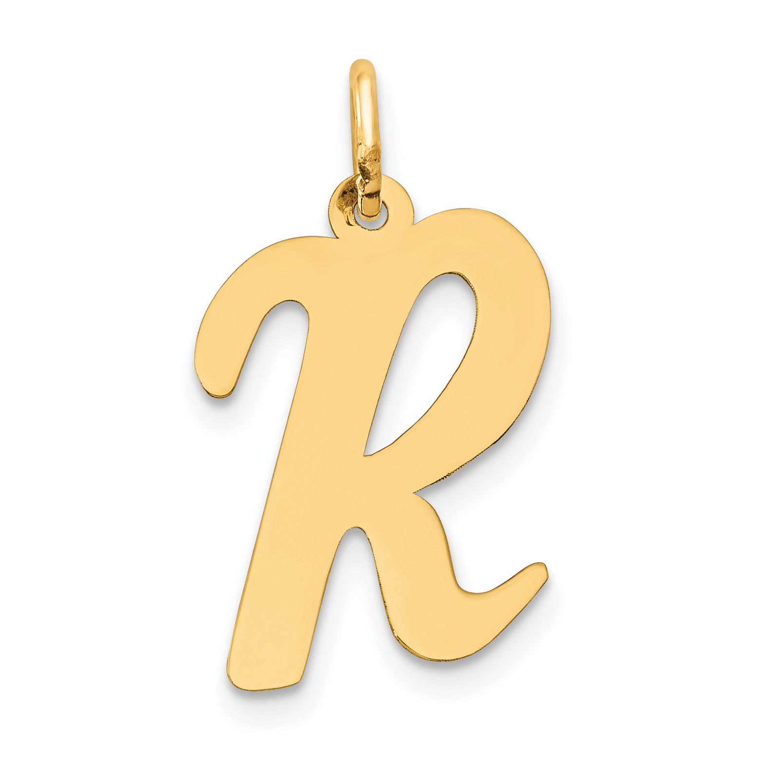 10k Large Script Letter R Initial Charm (10YC662R)