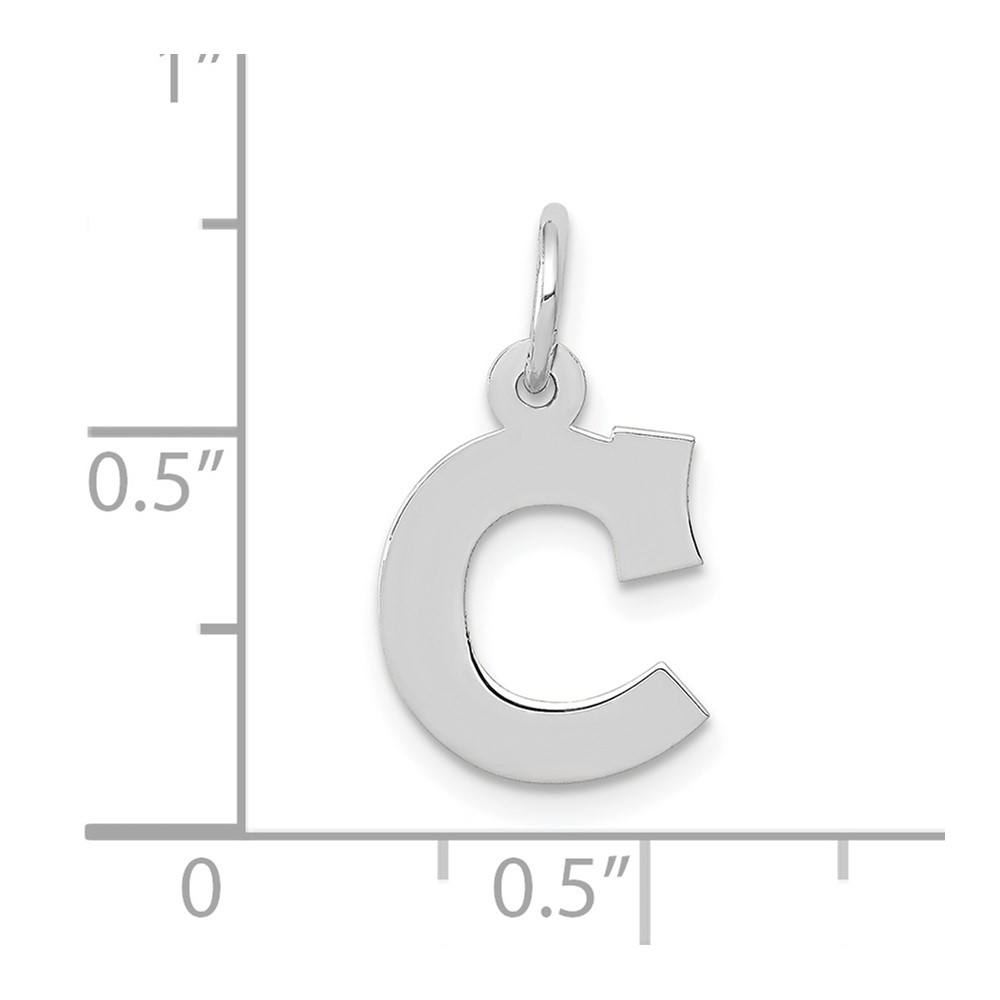 10k White Gold Small Block Initial C Charm (10YC665C)