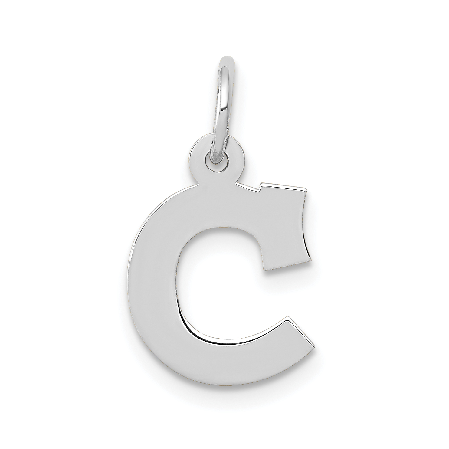 10k White Gold Small Block Initial C Charm (10YC665C)