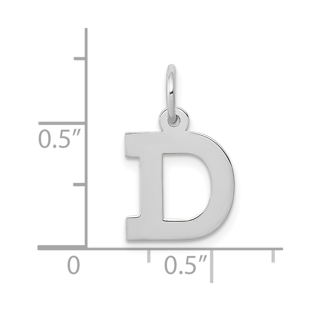 10k White Gold Small Block Initial D Charm (10YC665D)