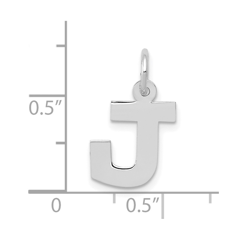 10k White Gold Small Block Initial J Charm (10YC665J)