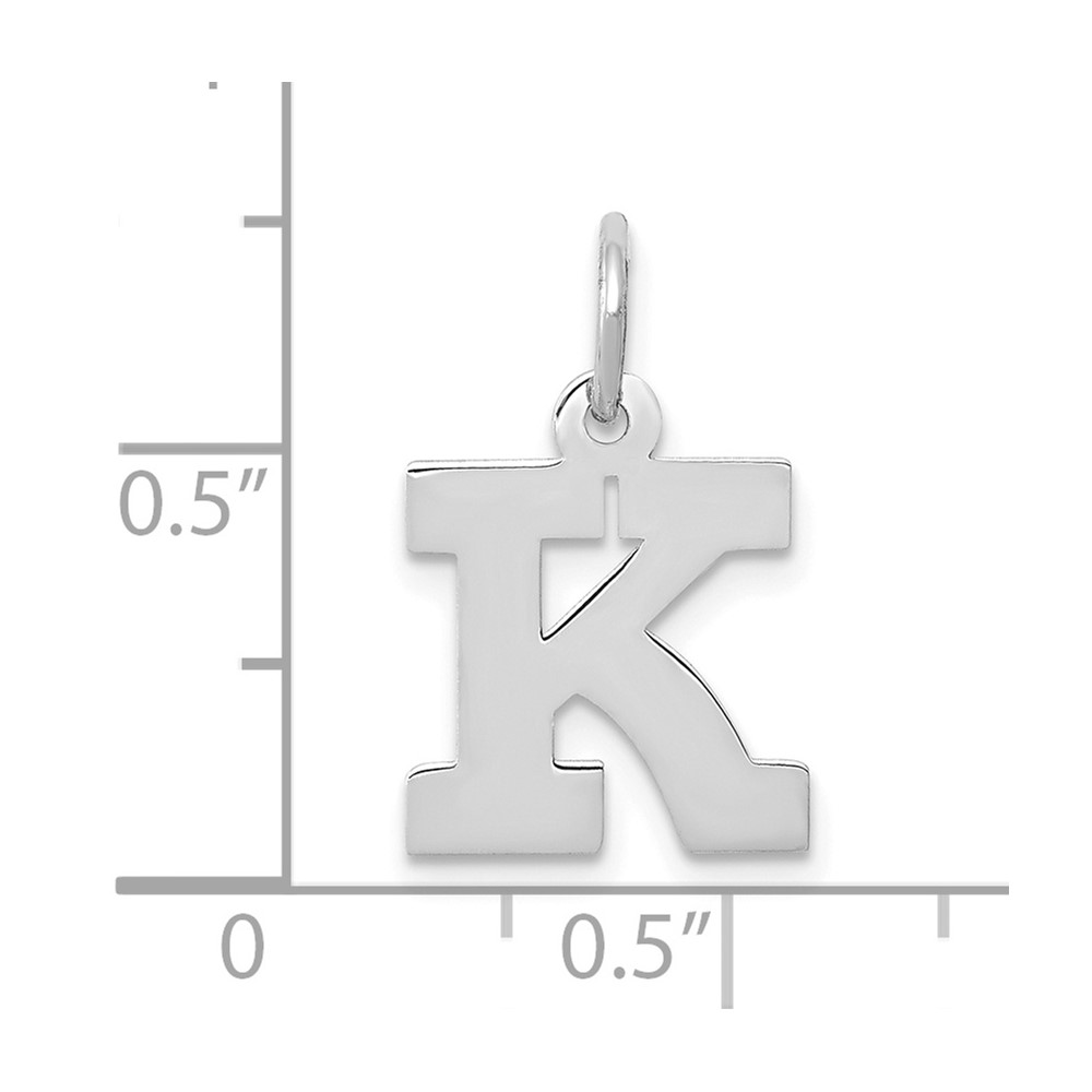 10k White Gold Small Block Initial K Charm (10YC665K)