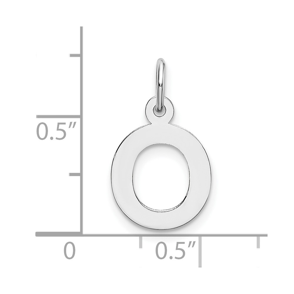 10k White Gold Small Block Initial O Charm (10YC665O)