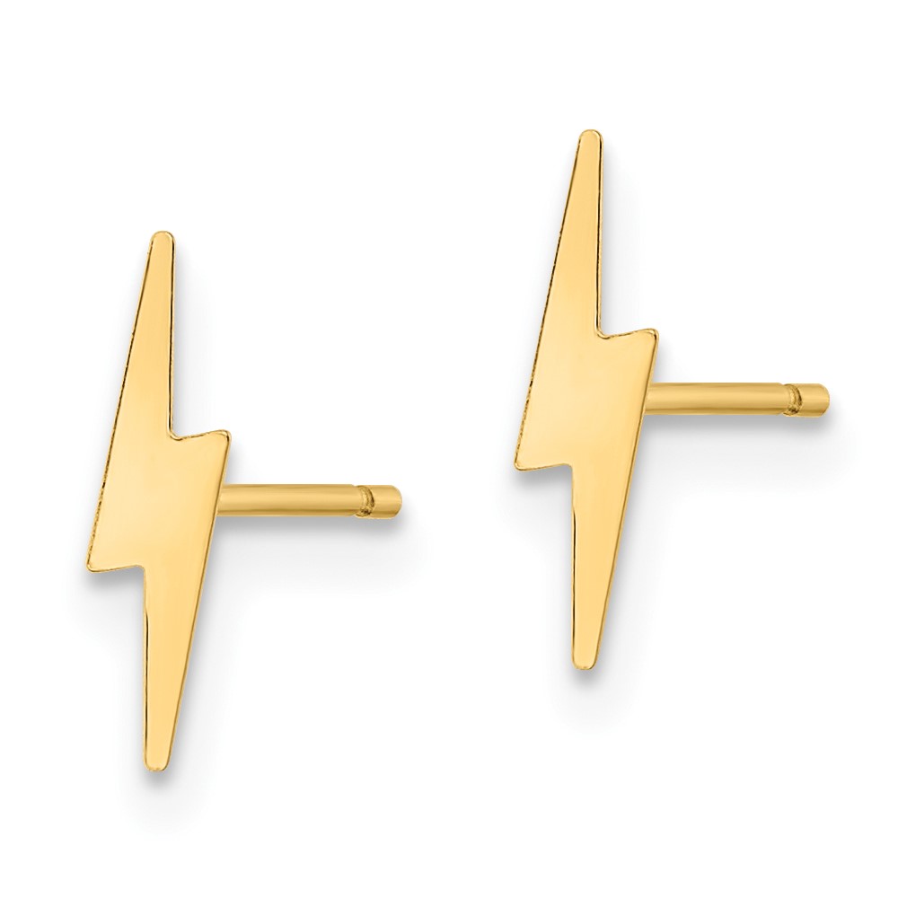10k Polished Lightning Bolt Post Earrings (10YE2072)