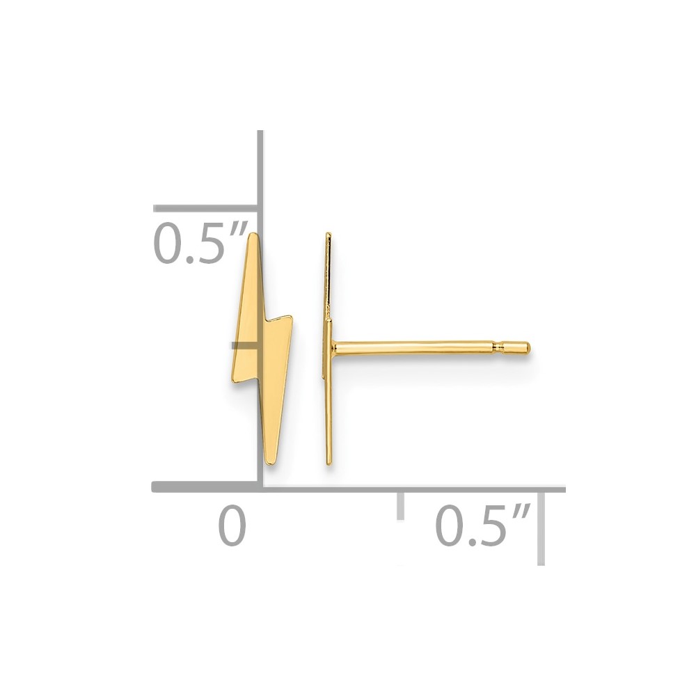 10k Polished Lightning Bolt Post Earrings (10YE2072)