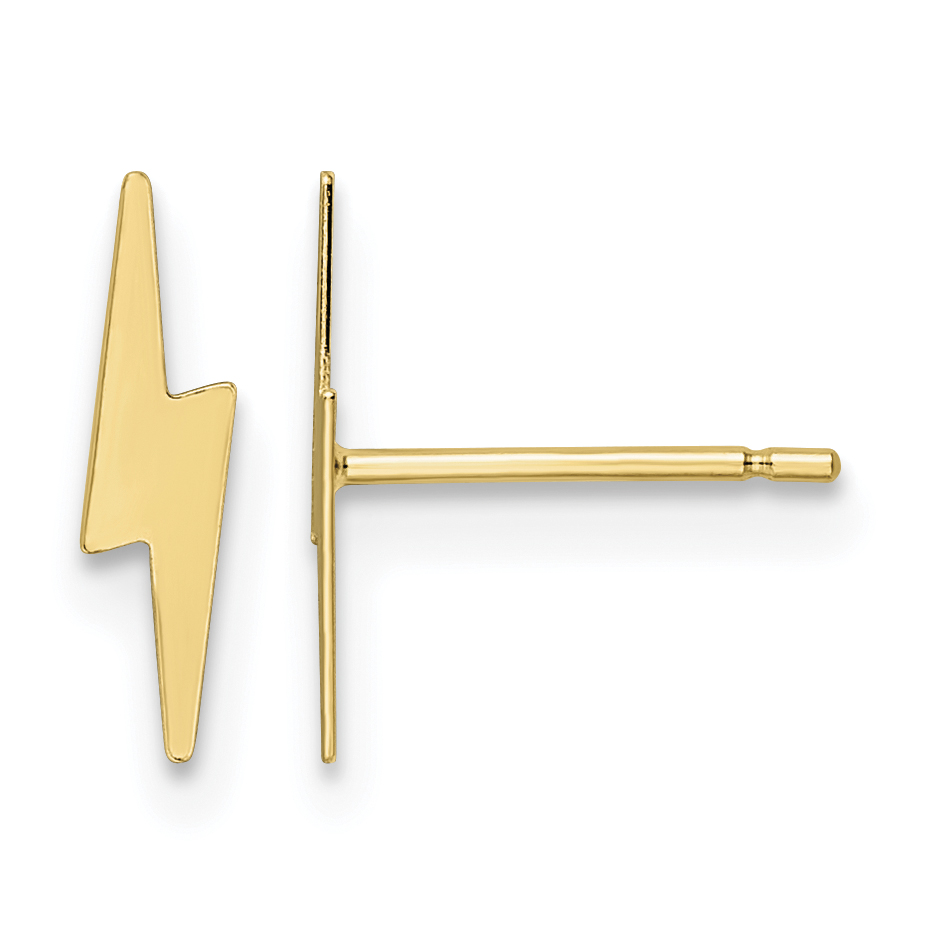 10k Polished Lightning Bolt Post Earrings (10YE2072)