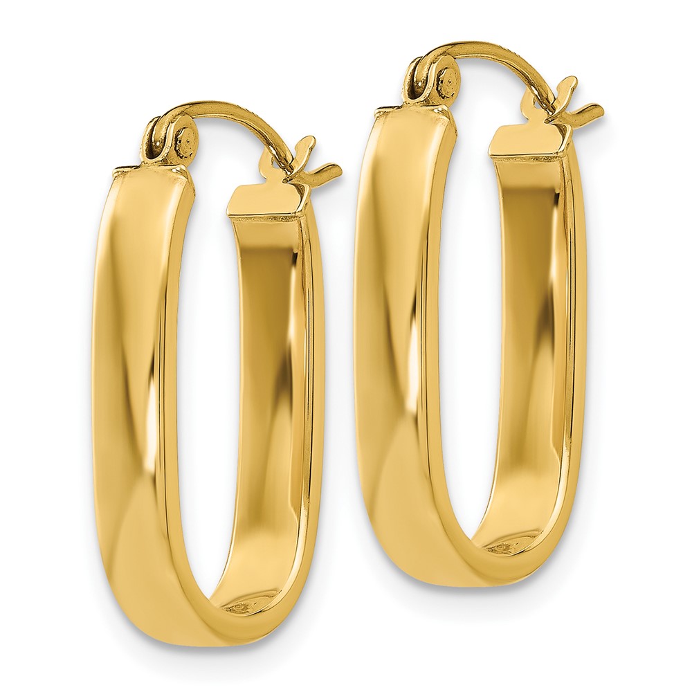 10K Polished 3.5mm Oval Hoop Earrings (10YE434)