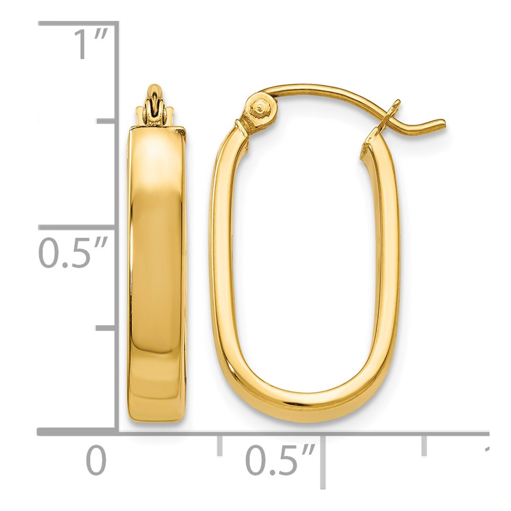 10K Polished 3.5mm Oval Hoop Earrings (10YE434)