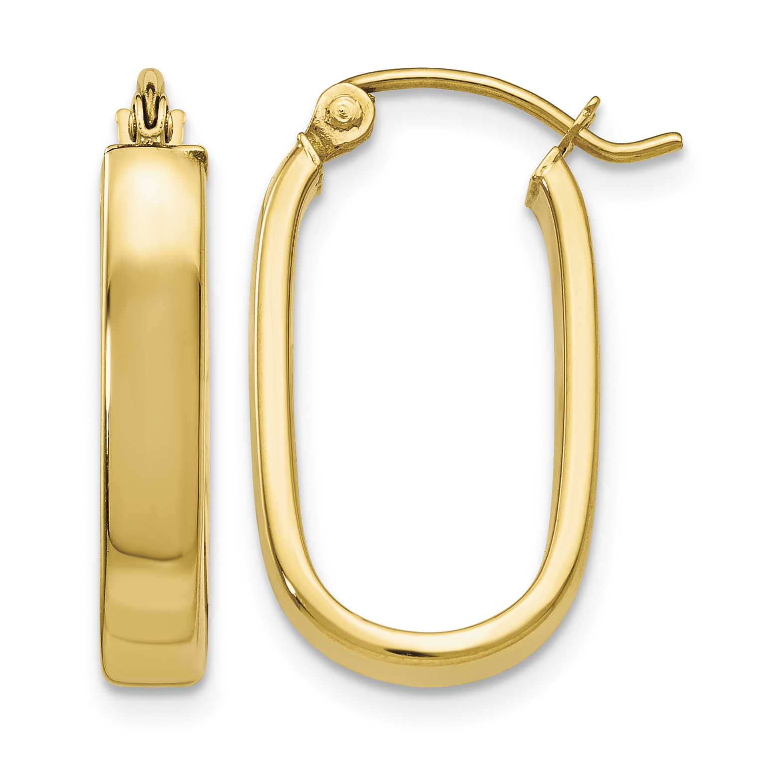 10K Polished 3.5mm Oval Hoop Earrings (10YE434)