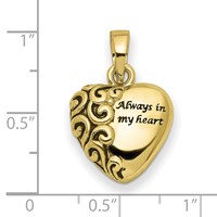 Sentimental Expressions 10K Heart Remembrance Ash Holder Pendant view 3