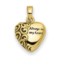 Sentimental Expressions 10K Heart Remembrance Ash Holder Pendant view 1