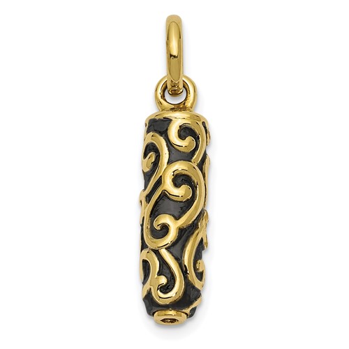 Sentimental Expressions 10K Yellow Gold Cylinder Remembrance Ash Holder Pendant