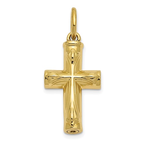 Sentimental Expressions 10K Yellow Gold Cross Ash Holder Pendant