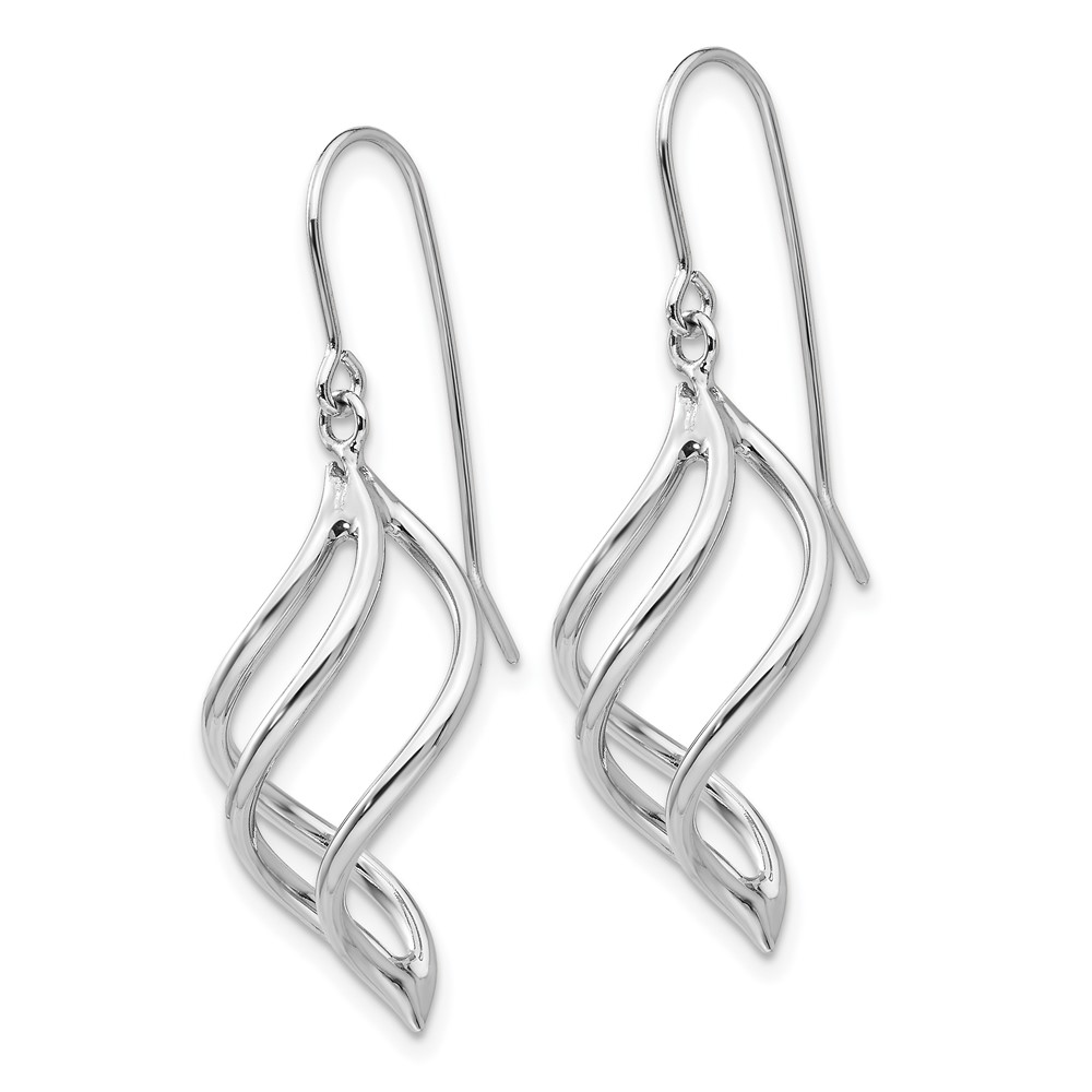10k White Gold Swirl Dangle Earrings (10Z1155)