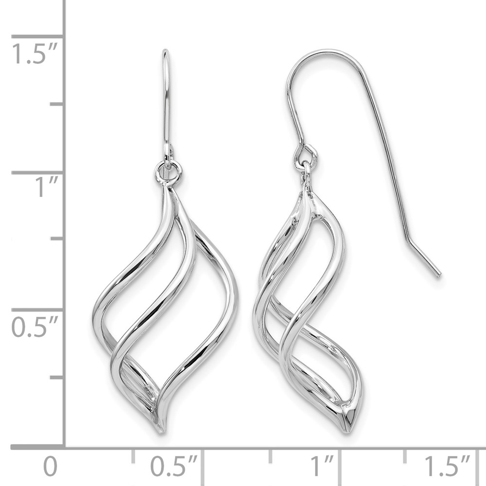 10k White Gold Swirl Dangle Earrings (10Z1155)