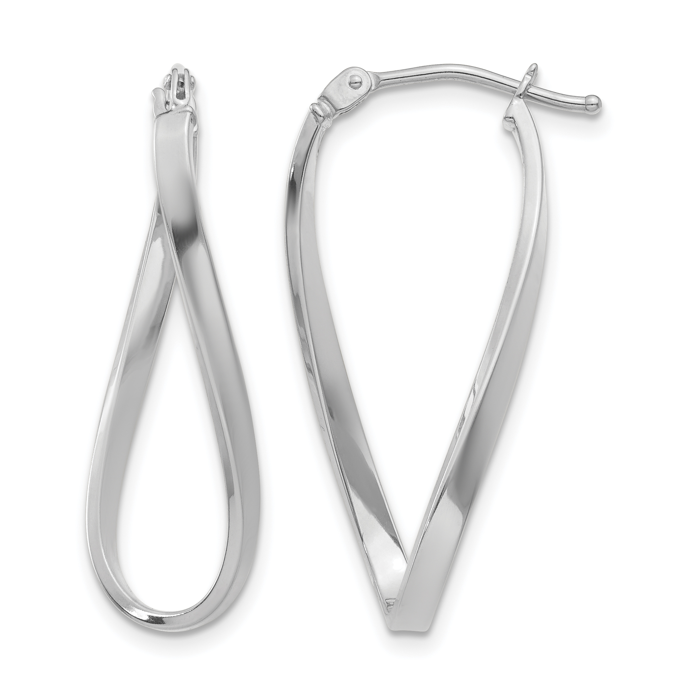 10k White Gold Small Twisted Earrings (10Z1227)