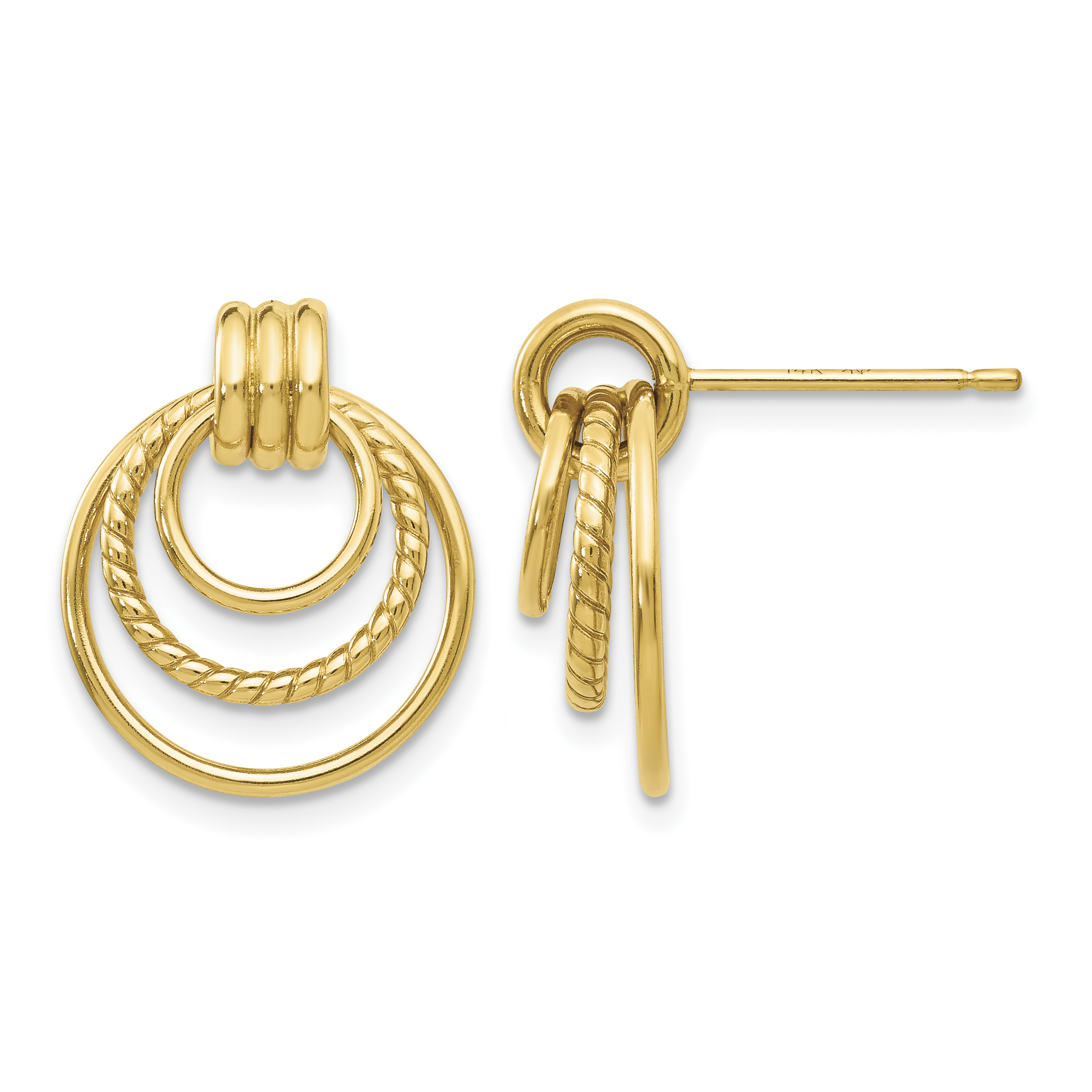 10k Polished & Twisted Fancy Post Earrings (10Z458)