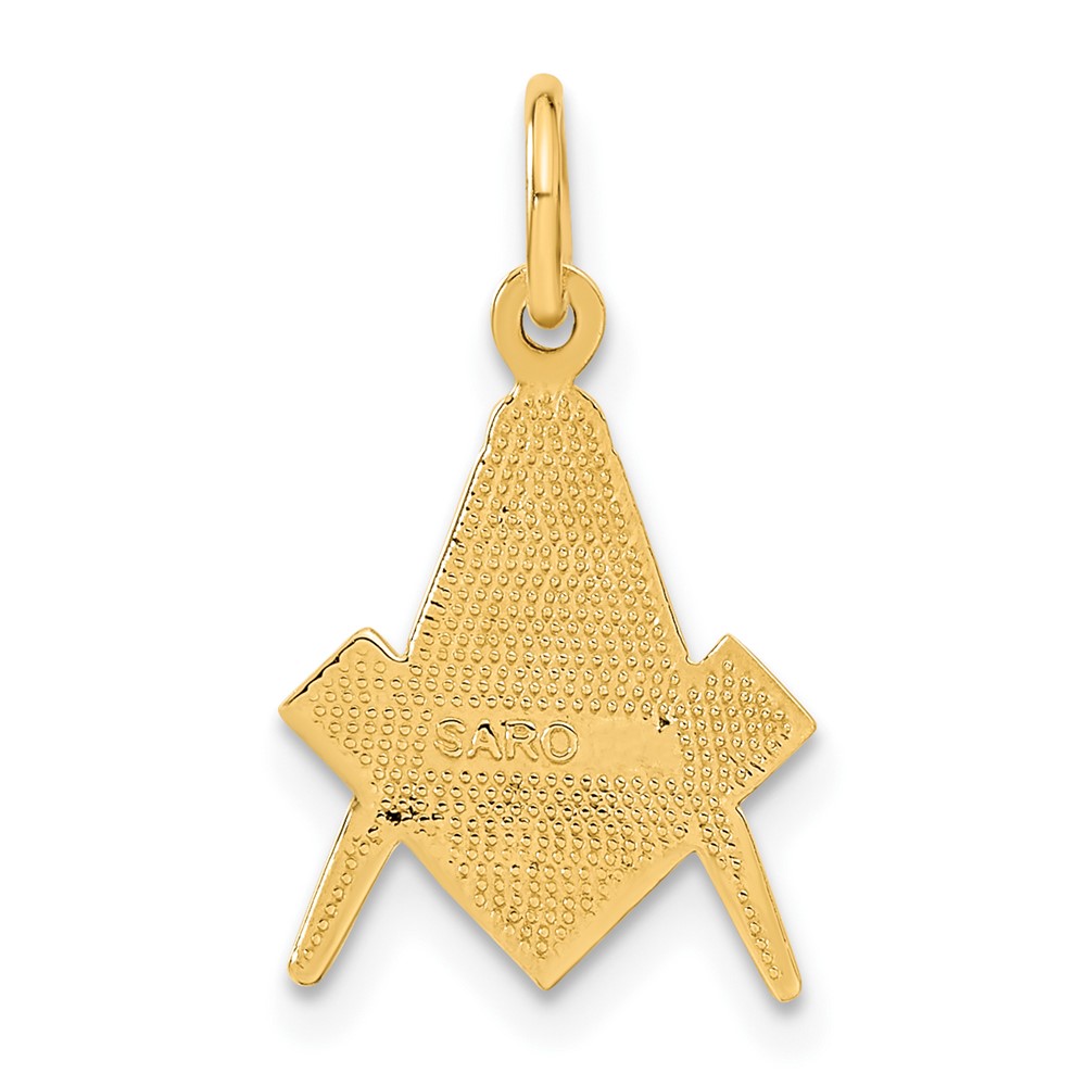 10k Polished and Textured Masonic Symbol Charm (10ZC436)