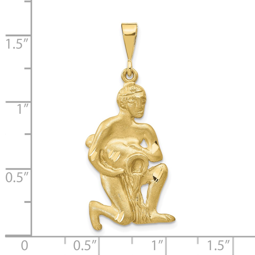 10k Satin Aquarius Zodiac Charm (10ZC474)